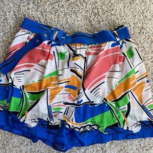 Zara sail boat print belted shorts